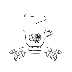 Kaapse Khoi_Tea Cup_Apple_Hibiscus_Leaves_Steaming hot tea